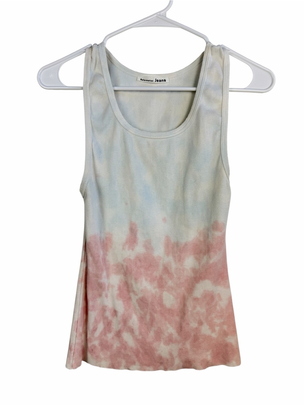 Reformation Ribbed Tie-Dye Tank Top Size Medium